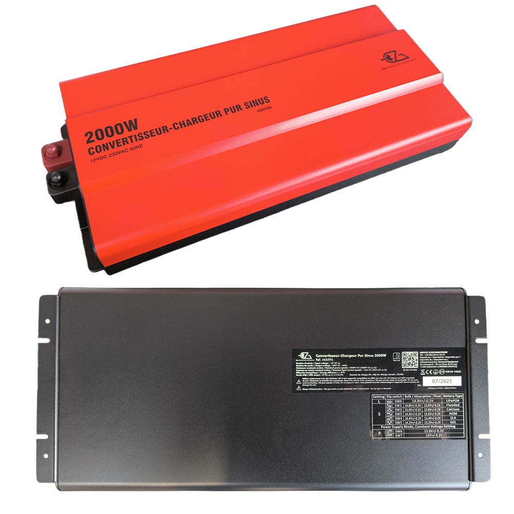 Chargeur convertisseur 2000W Pur Sinus 12V/230V avec MPS EZA