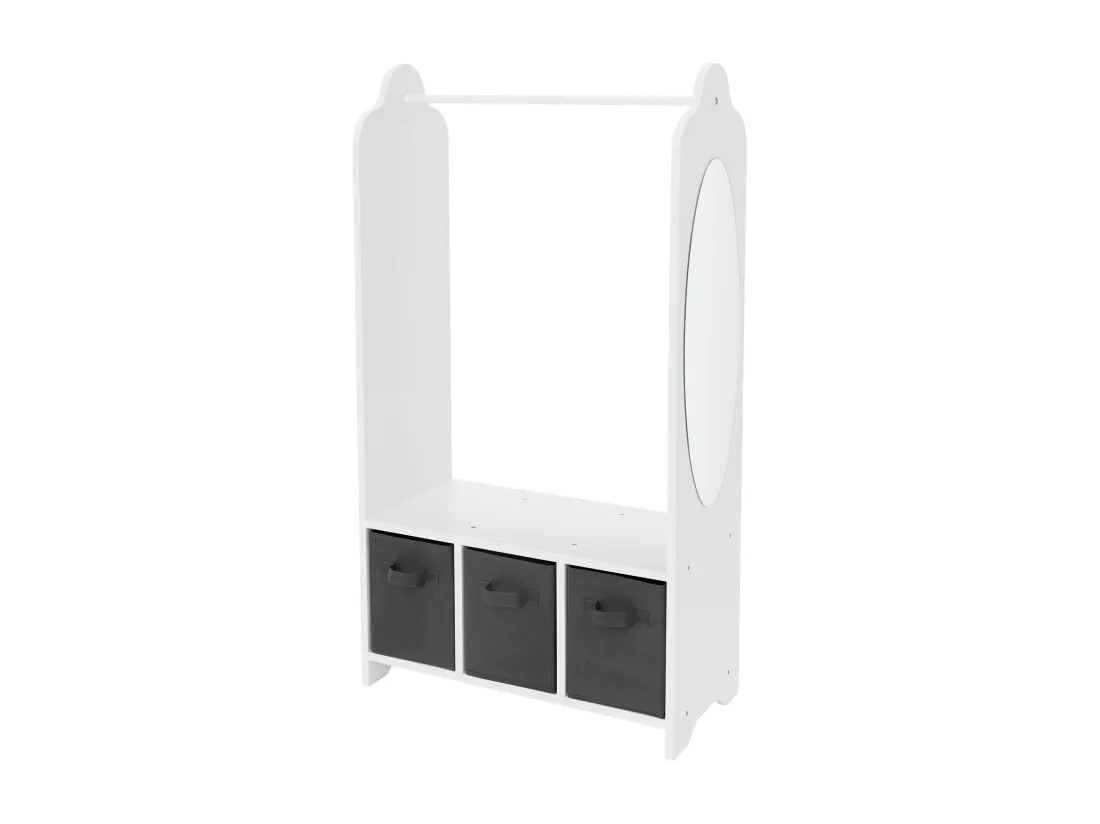 Joyz Portemanteau pour enfants avec étagère tringle 3 compartiments et miroir