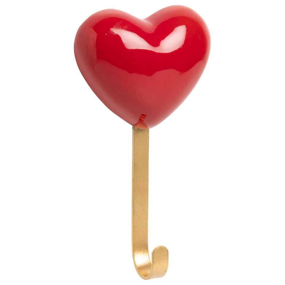 Wandhaak hart Rood