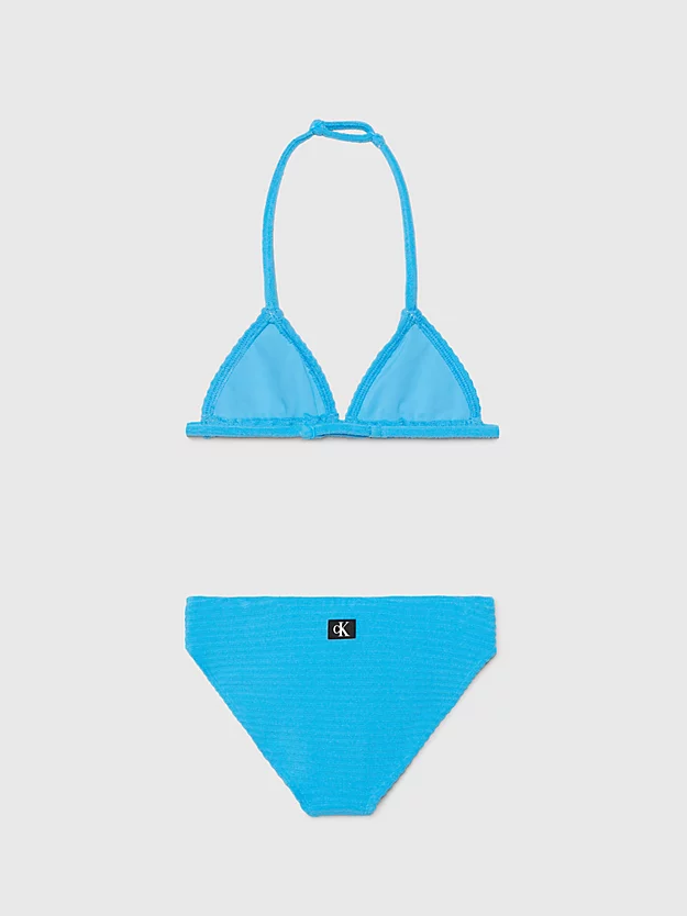 Conjunto de biquíni triangular infantil - CK Monogram Rib