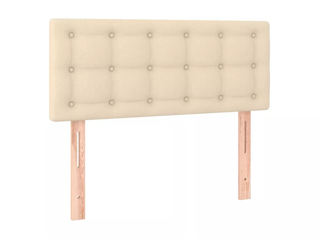 Sommier tapissier avec matelas et LED Crème 90x190 cm Tissu