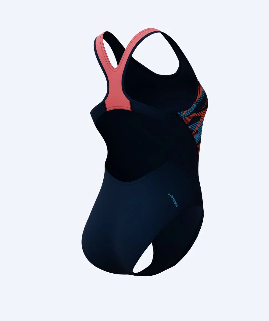 Speedo badedragt til damer - Placement Laneback - Mørkeblå/lyserød