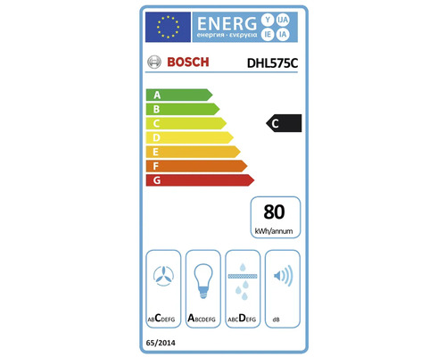 Bosch DHL575C ventilatorunit, 52 x 30 cm (B x D), roestvrij staal