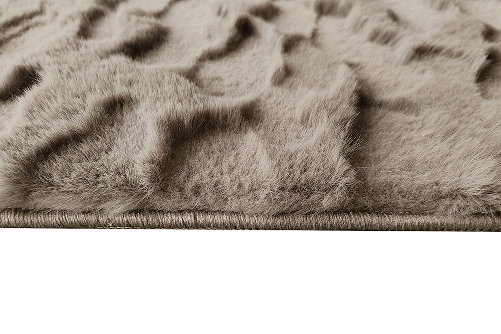 Hochflor Teppich DUNE 230x160cm taupe Indoor Hoch-Tief-Effekt Faux-Fur