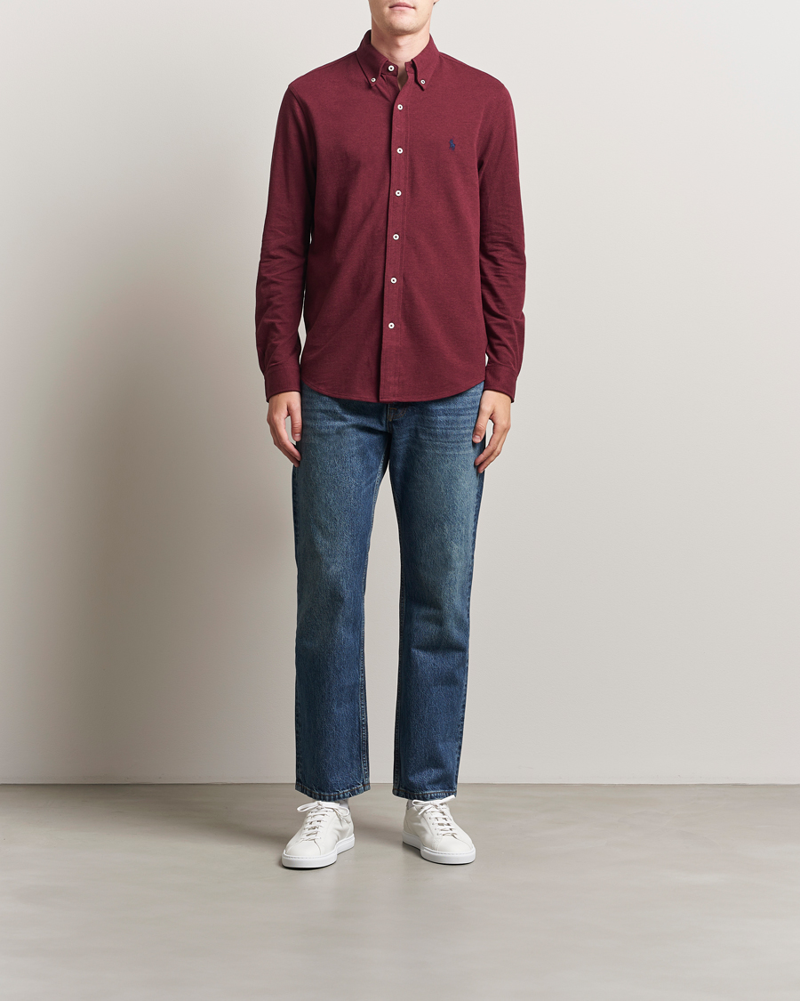 Polo Ralph Lauren Featherweight Mesh Shirt Spring Wine Heather