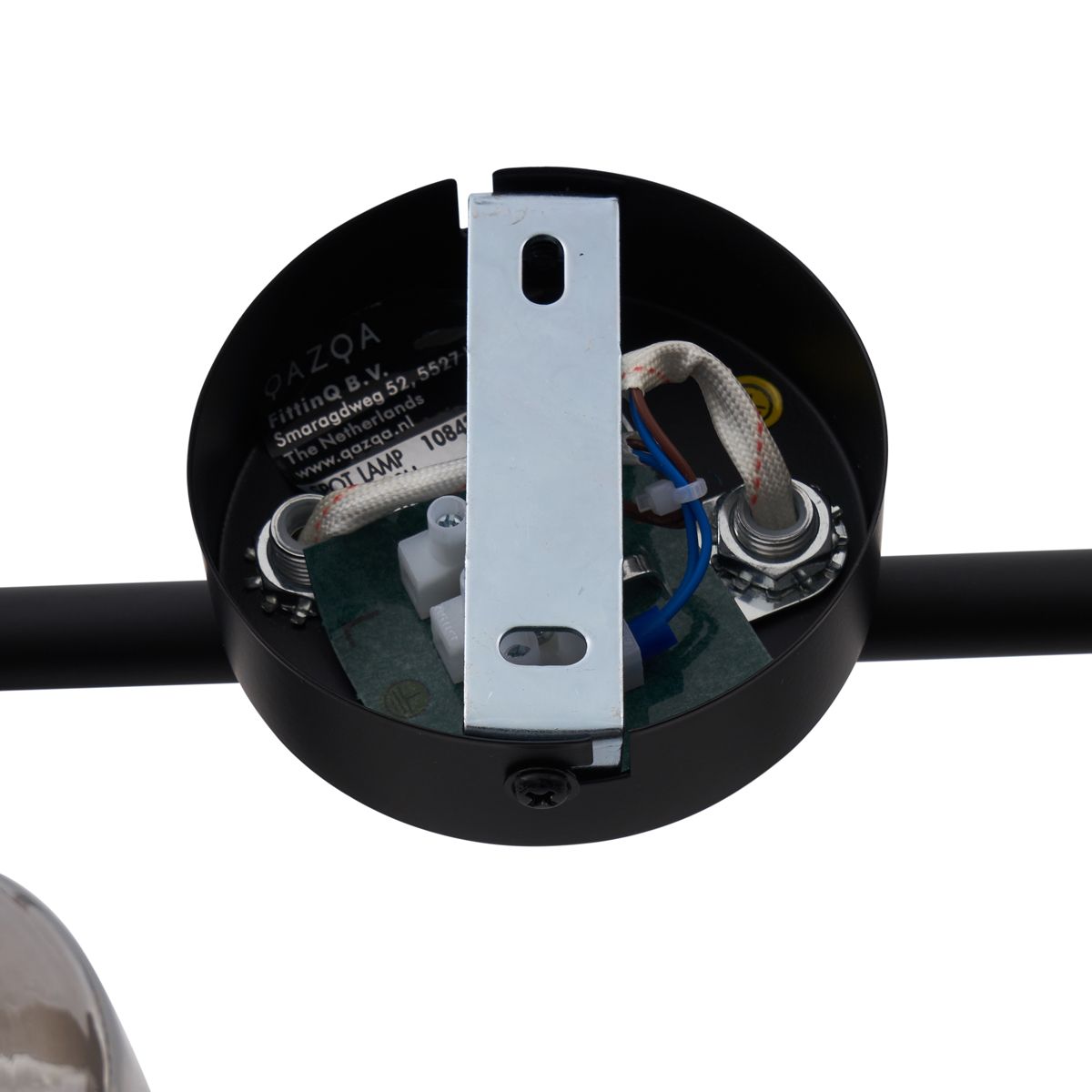Moderne plafondlamp zwart met smoke glas rond 2-lichts - Cilin