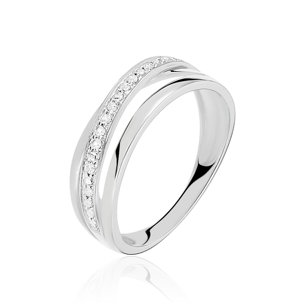 Bague Croisee Or Blanc Diamant