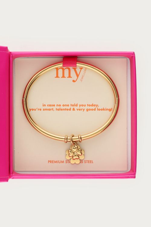 Gratitude bangle met klavers