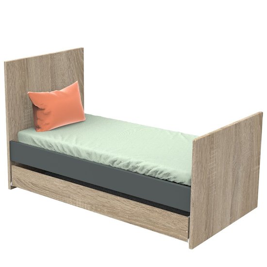 Nova new Little Big Bed 70x140   Gris volcan        de               Sauthon Baby's Sweet Home