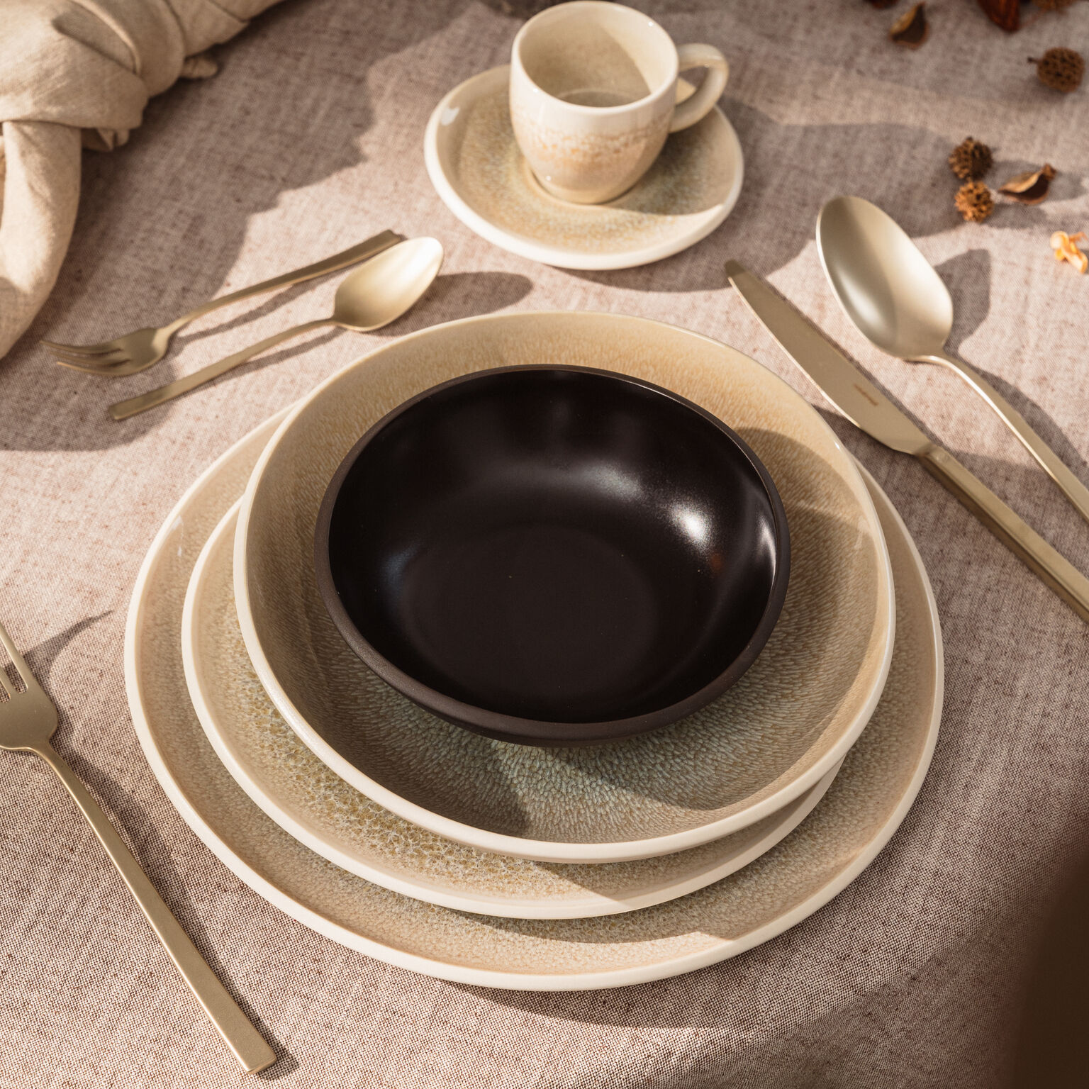 Junto Dune/Slate Grey Set 24-tlg./Espresso
