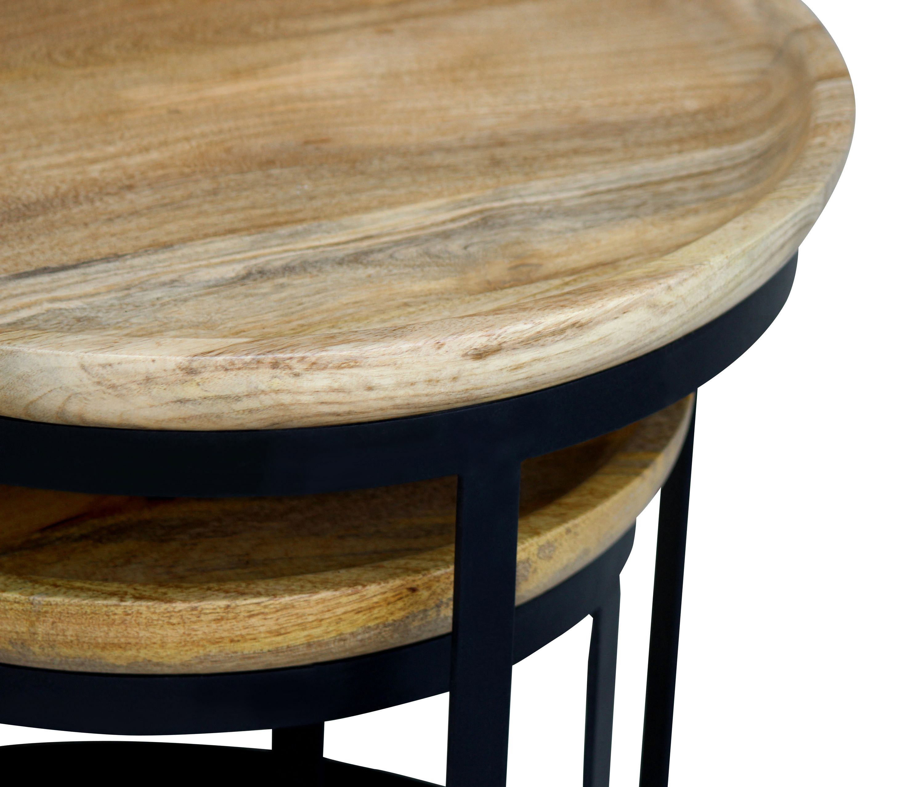 Beistelltisch Holz HATHAWAY rund 2-teilig