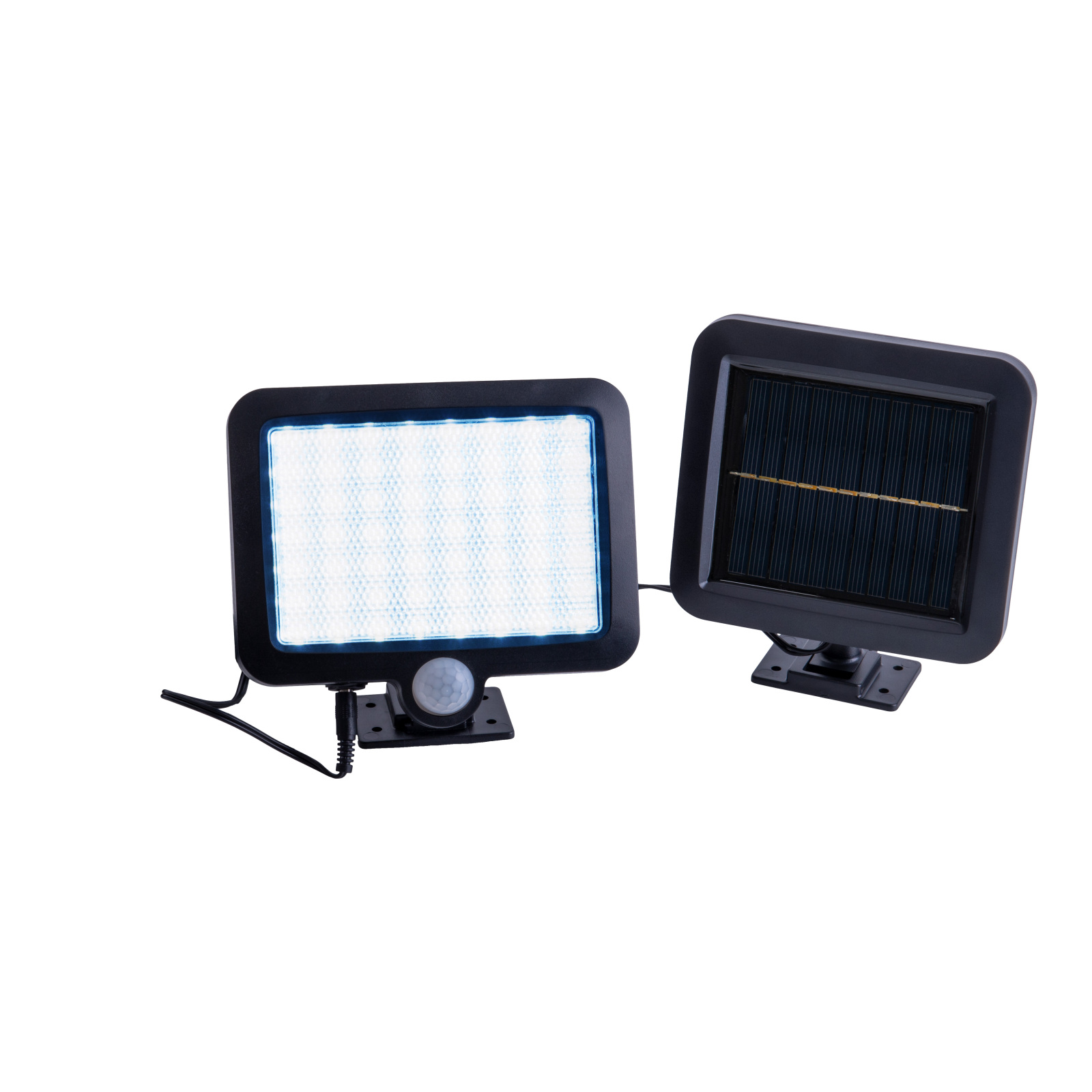 2er-Set LED-Solar-Außenwandleuchte PEPE - schwarz - mit Bewegungsmelder
