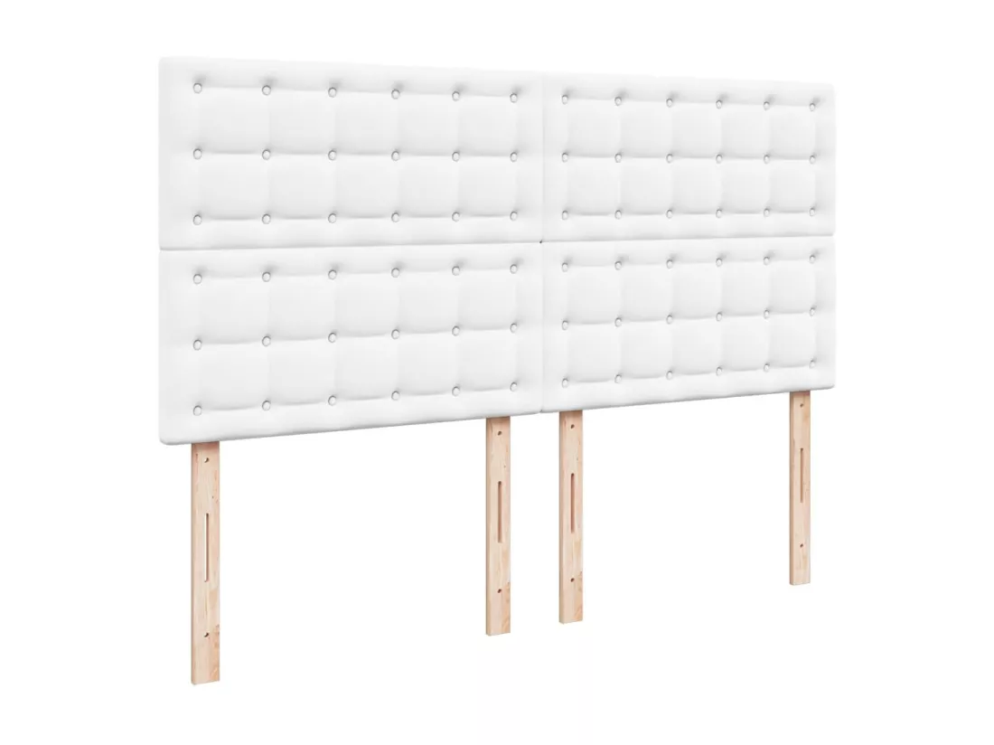 Sommier à lattes de lit avec matelas Blanc 180x200cm Similicuir
