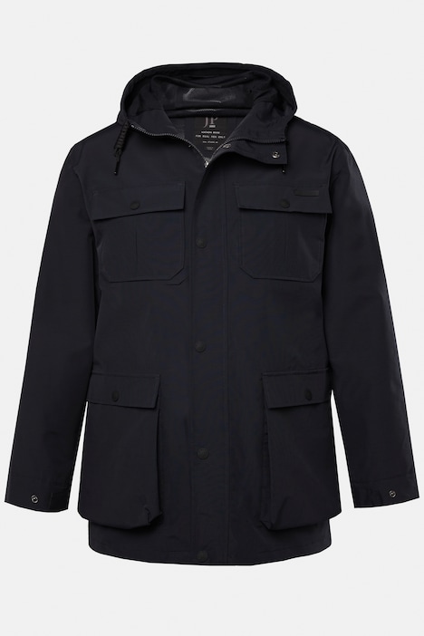 Regenjacke, wasserdicht, Kapuze, verdeckter Zipper, bis 8 XL