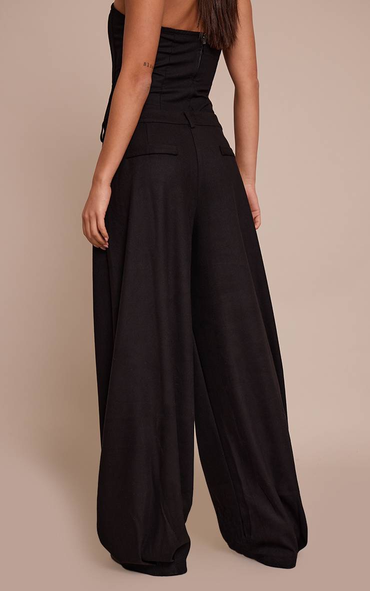 Noir Pantalon Ballon Tissé Brossé