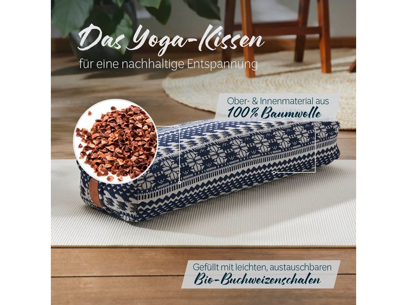 DoYourYoga Yoga-Bolster Paravati Weiss/Blau Yoga-Zubehör