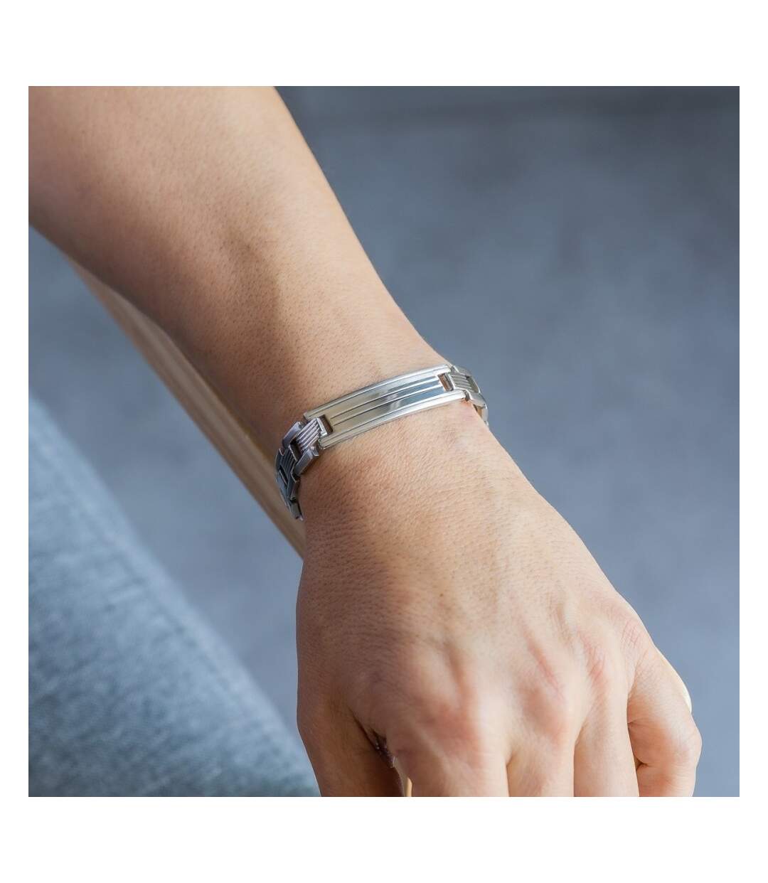 Sublime Gourmette Bracelet Homme Acier