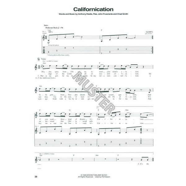 Hal Leonard RHCP Californication Guitar