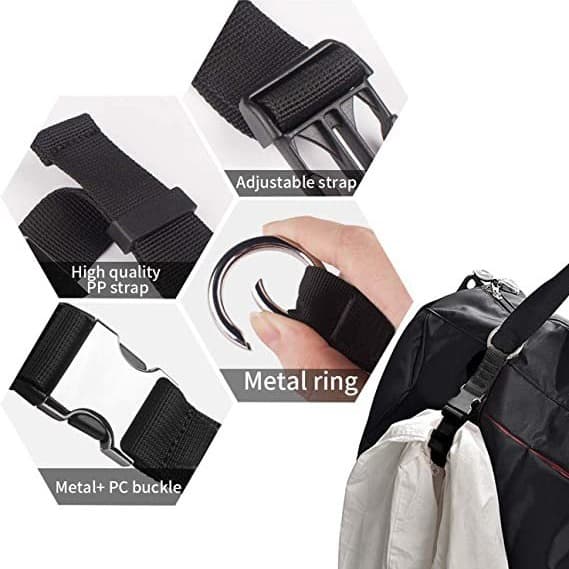 INF 2-pack sorte krokstropper i sinklegeringskarabin