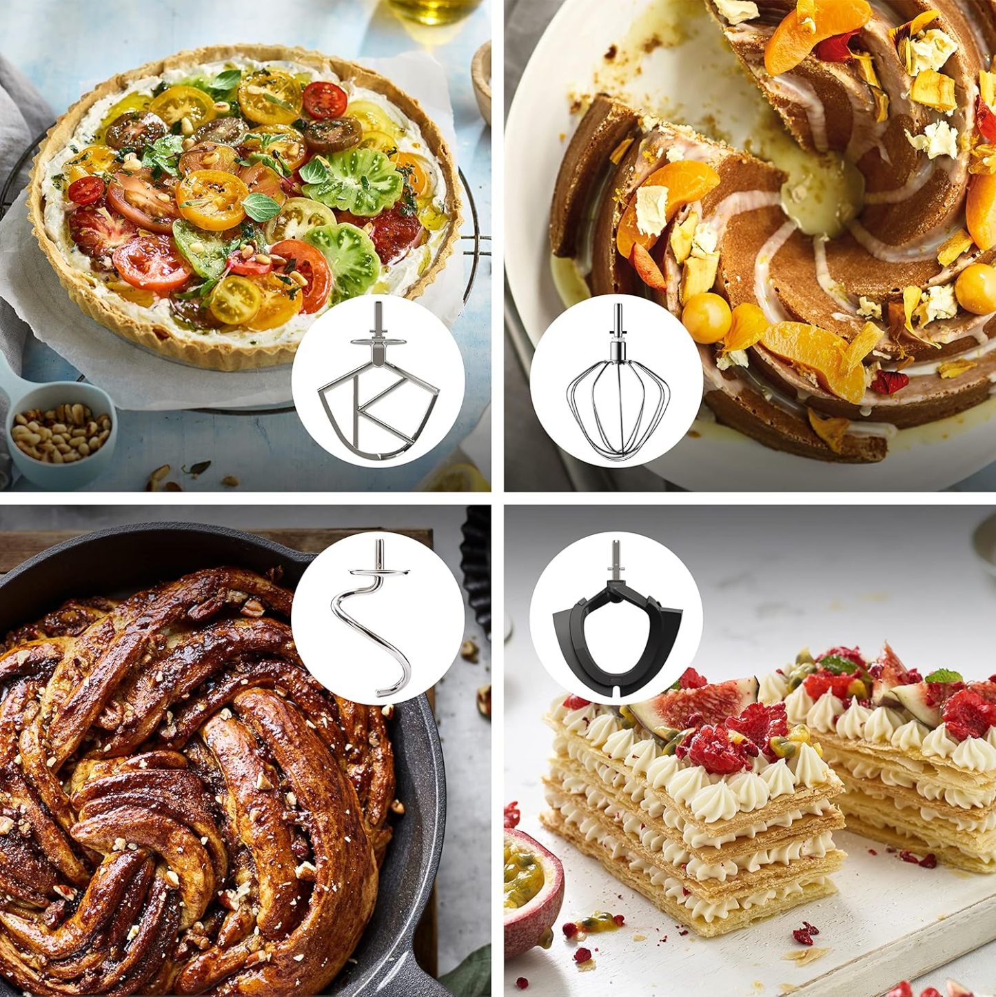 Kenwood Titanium Chef Baker KVL85.424SI Küchenmaschine mit integrierter Waage, inkl. 4-teiligem Patisserie-Set, 7 L und 5L Rührschüssel, stufenloser Geschwindigkeitsregler, 1200 W, Silber