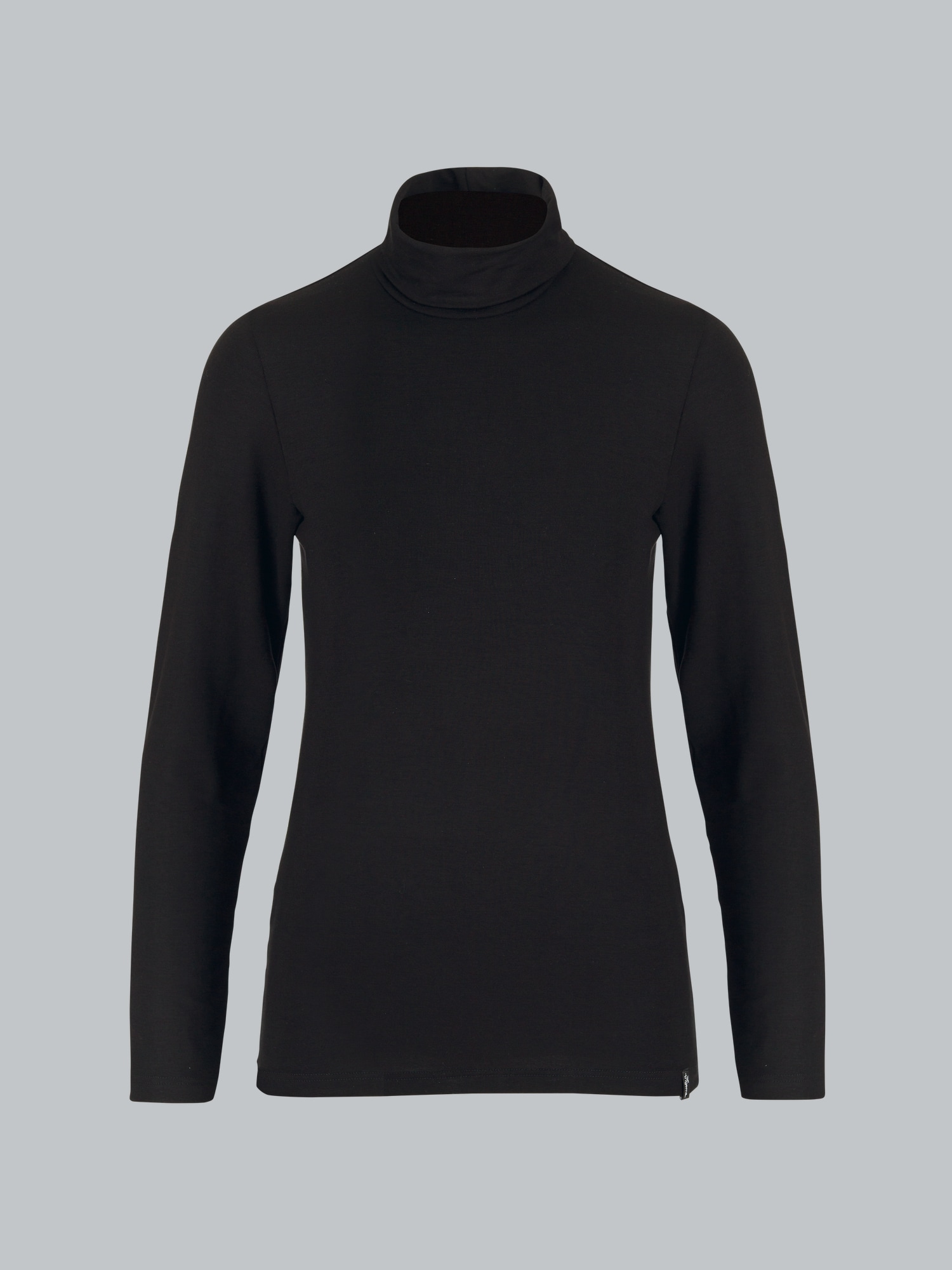 Rollkragenshirt aus Viskose Schwarz