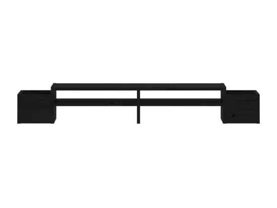 Support de moniteur Noir 100x27,5x15 cm Bois de pin solide