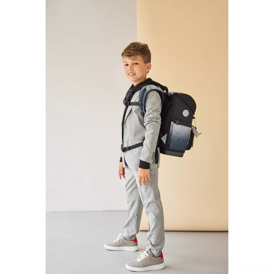 Belmil Schulranzen Premium Compact Plus Set 5-teilig Black Grey