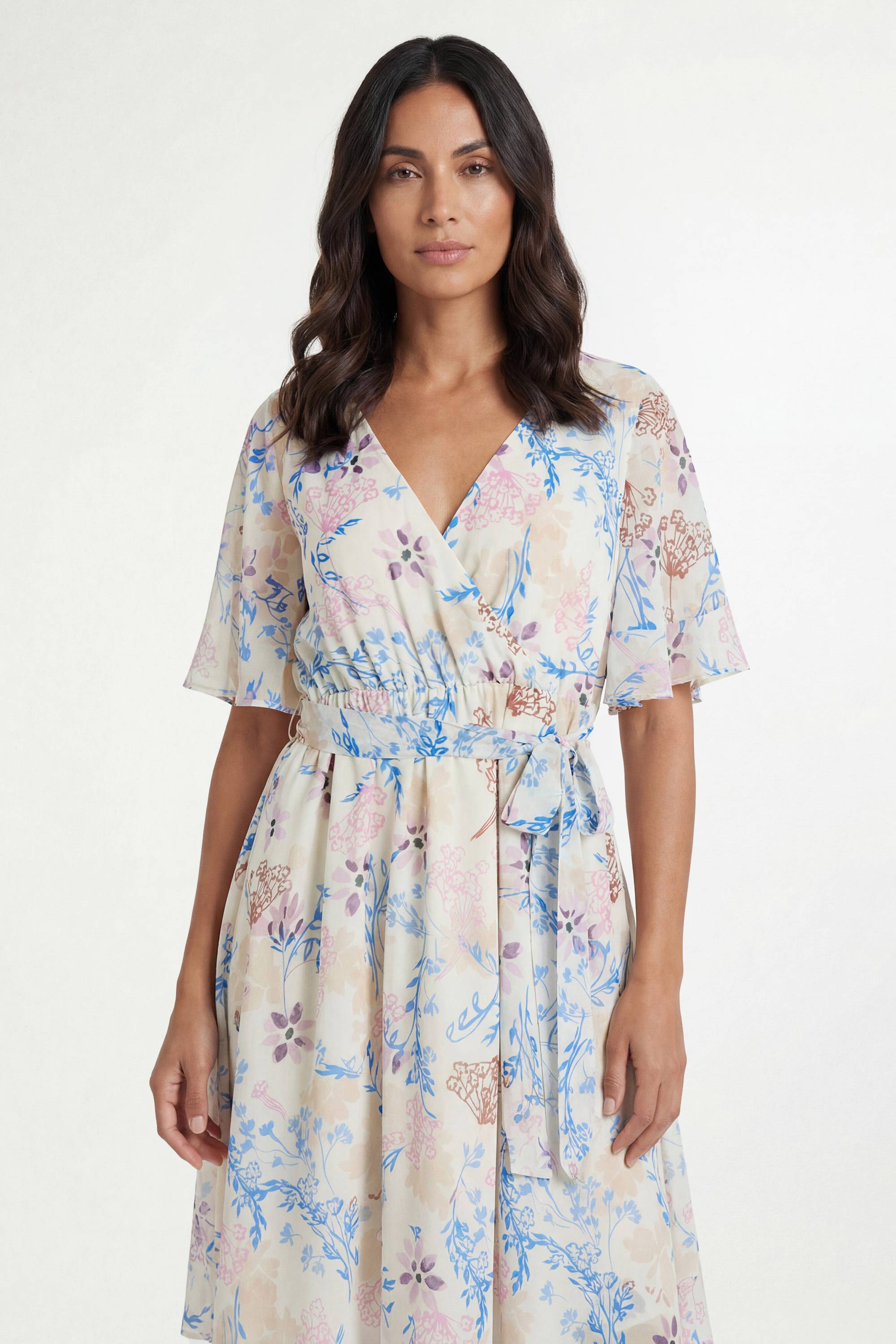 Wallis Robe Longue À Volants Et Imprimé Fleuri