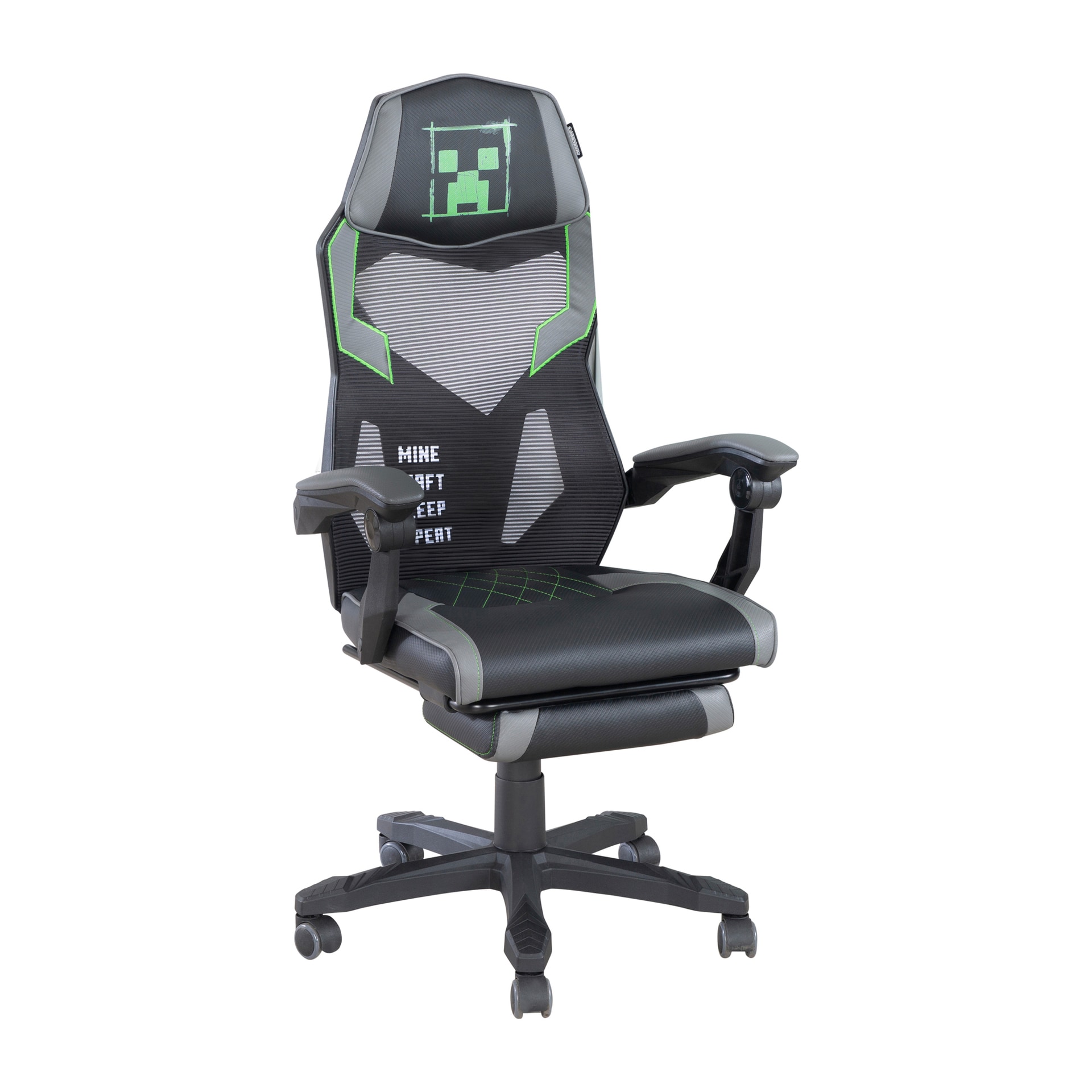 Gaming-Stuhl MINECRAFT schwarz/ grau/ grün
