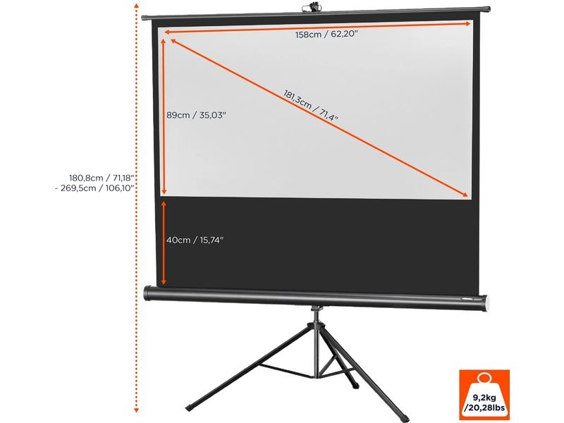 Celexon Stativleinwand Eco 158x89cm 16:9 Stativleinwand Economy 158 x 89 cm