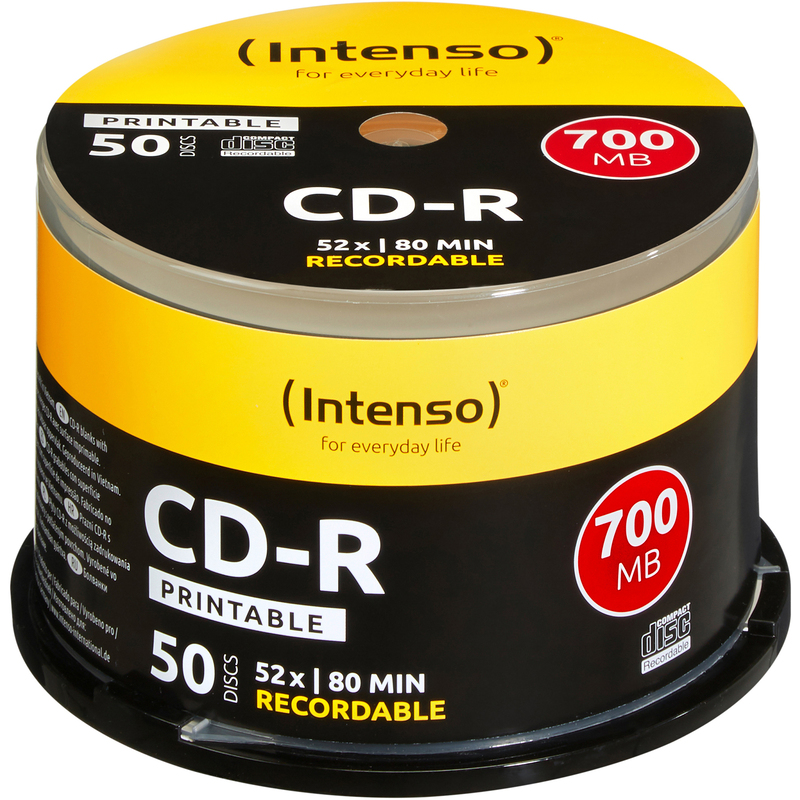Intenso CD-R, bedruckbar, 0.7 GB, Spindel, 50 Stück