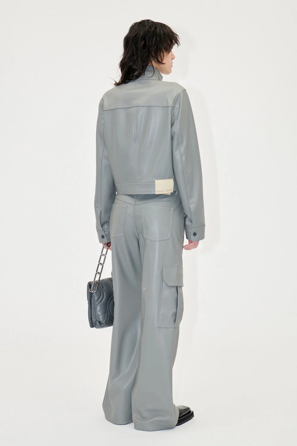 Stine Goya  Stevie Faux Leather Cargobukser - grå