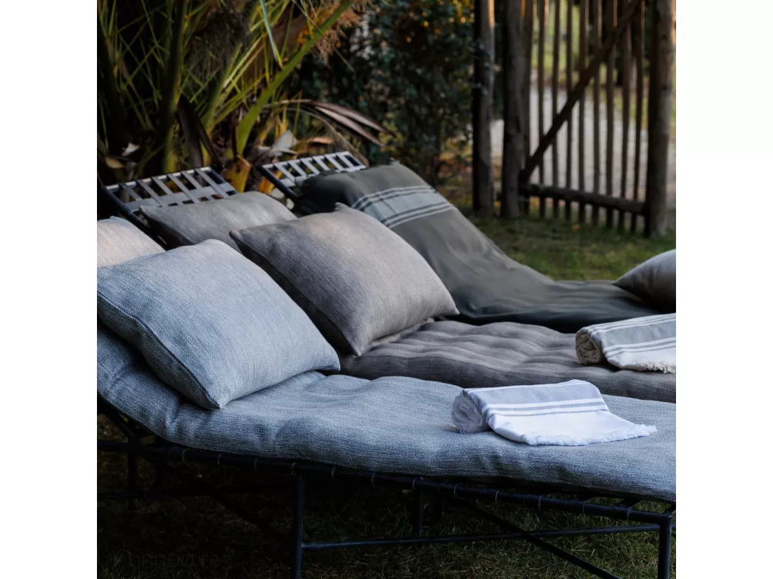 Dessus de lit ZAGORA pur coton 250 g/m² 260x240 cm noir granit