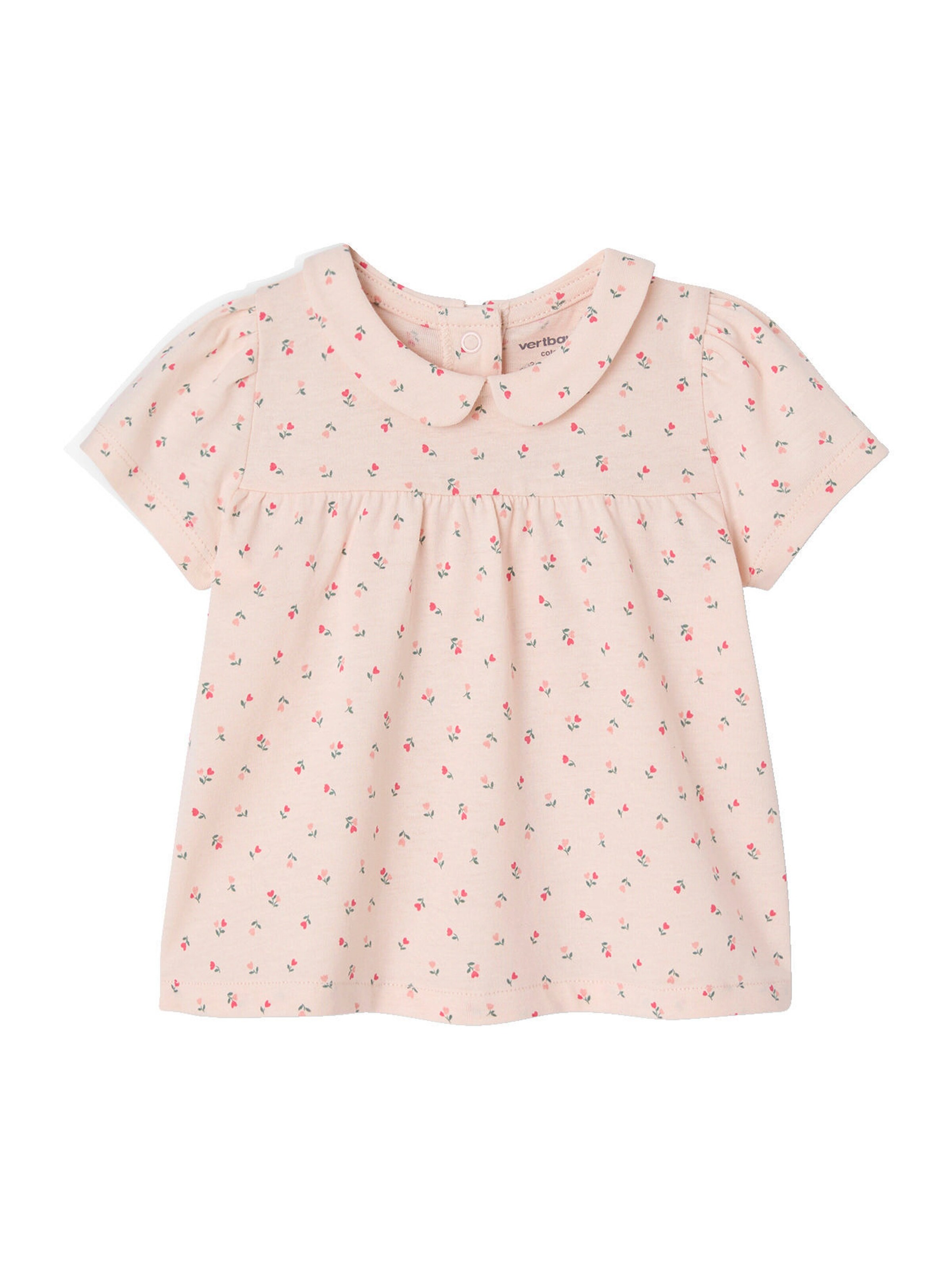 Vertbaudet Bio-Kollektion: 2er-Pack Baby Shirts, Langarm & Kurzarm hellrosa