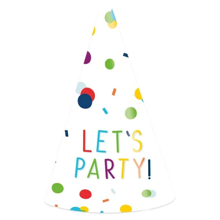 amscan Partyhüte Konfetti Lets Party 8er Set, 16 cm