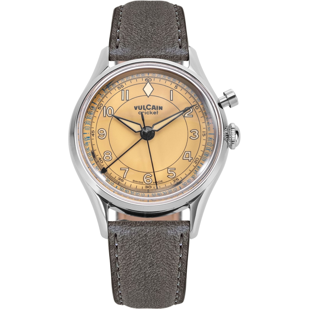 Vulcain Cricket Classique 39mm Brown Khaki Sapphire Caseback