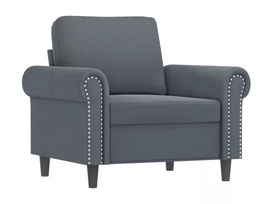 Ensemble de canapés 3 pièces avec coussins Gris foncé Velours