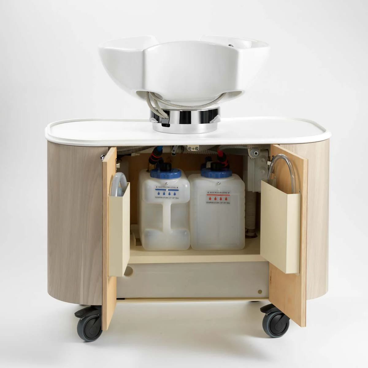 Bac HUB sur Roulettes Plateau Blanc Cuvette Blanche