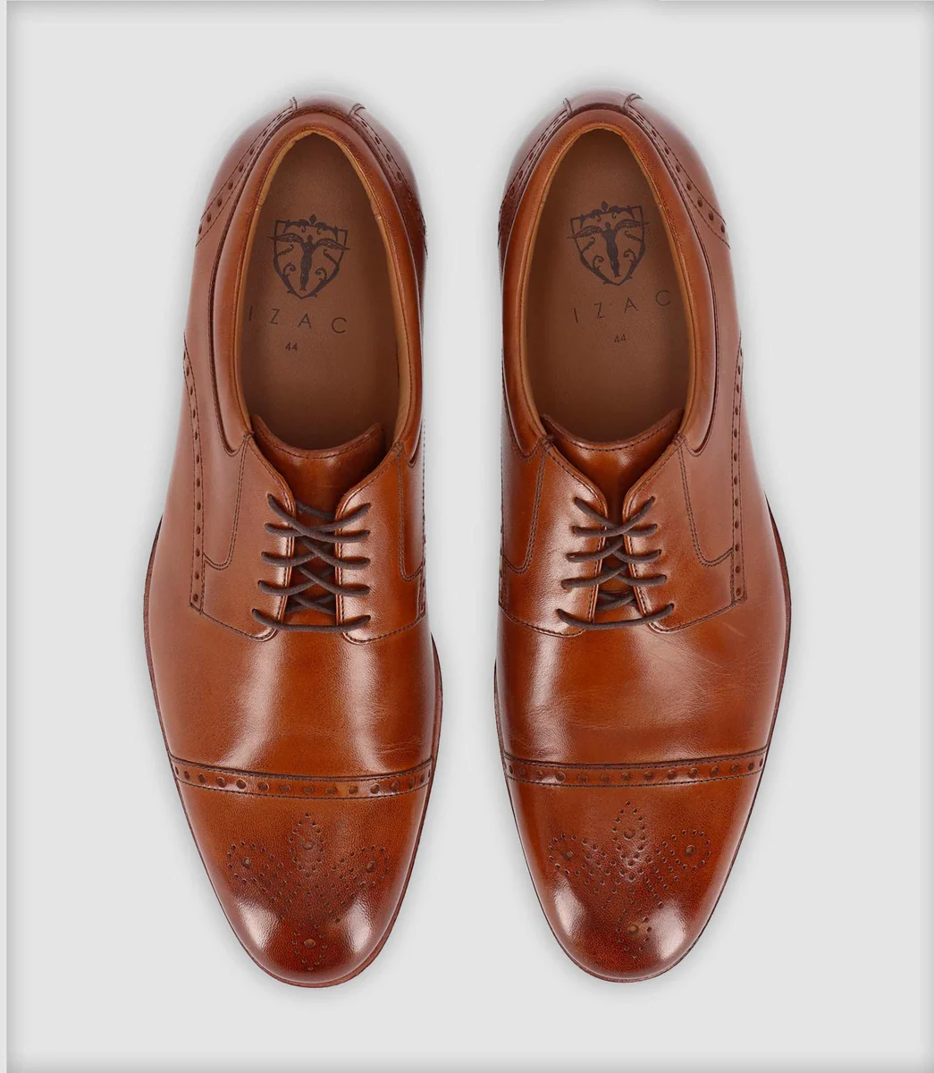 Chaussures derby en cuir marron