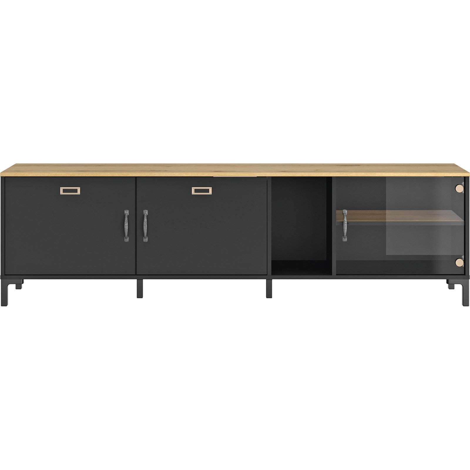 TV-Möbel Manchester Dekor schwarz 190 x 54 x 40.5 cm