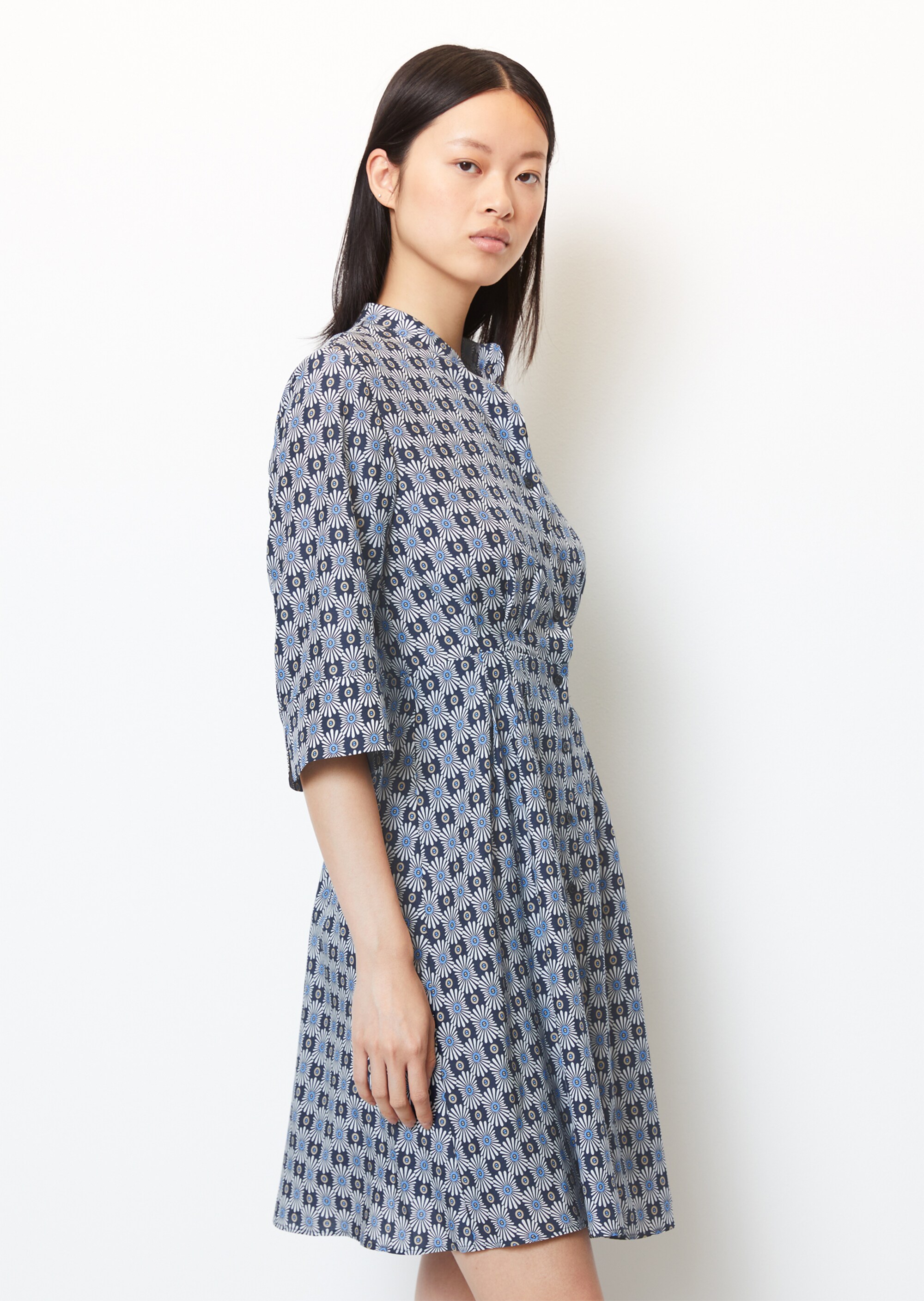 Kurzes Blusenkleid mit Silky Touch aus softem Organic Cotton-Viskose-Mix