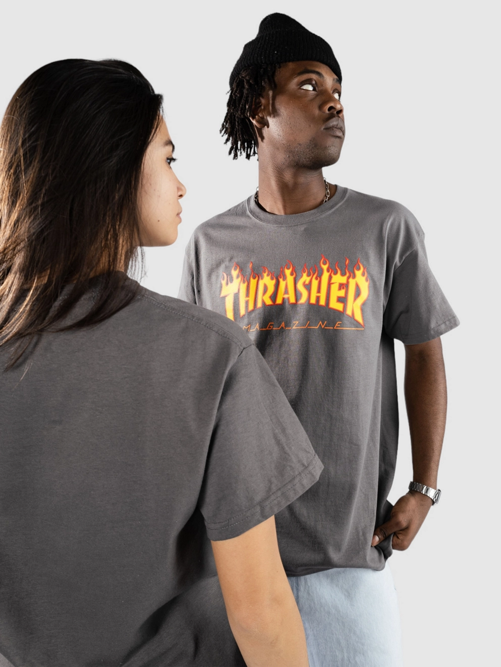 Thrasher Flame T-shirt charcoal
