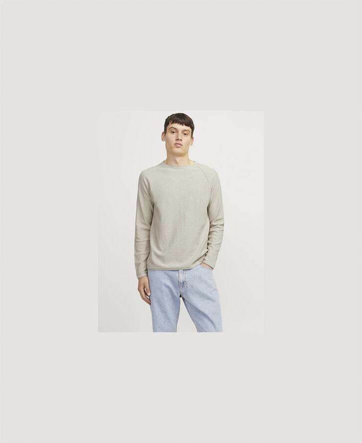 JJ-REBEL JREBNOAH KNIT CREW NECK Oatmeal/melange
