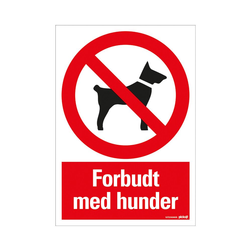 SKILTPICKUP COMBI FORBUDT MED HUNDER 33 X 23 CM