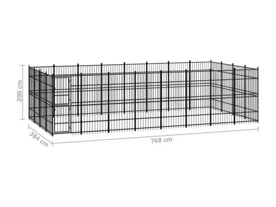 Chenil cage enclos pac noire 768 x 384 x 200 cm 02_0041829