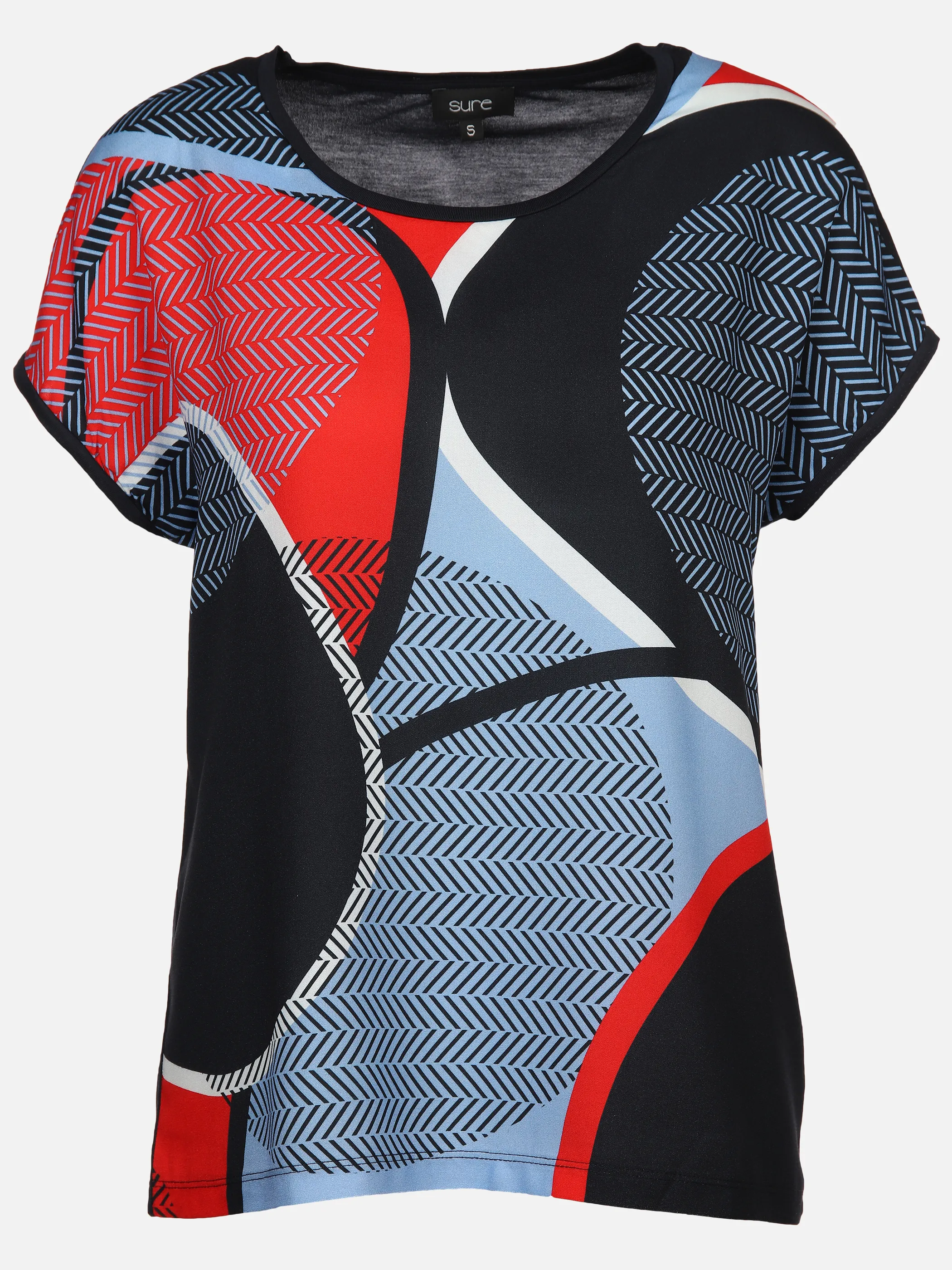 Damen Shirt im Materialmix