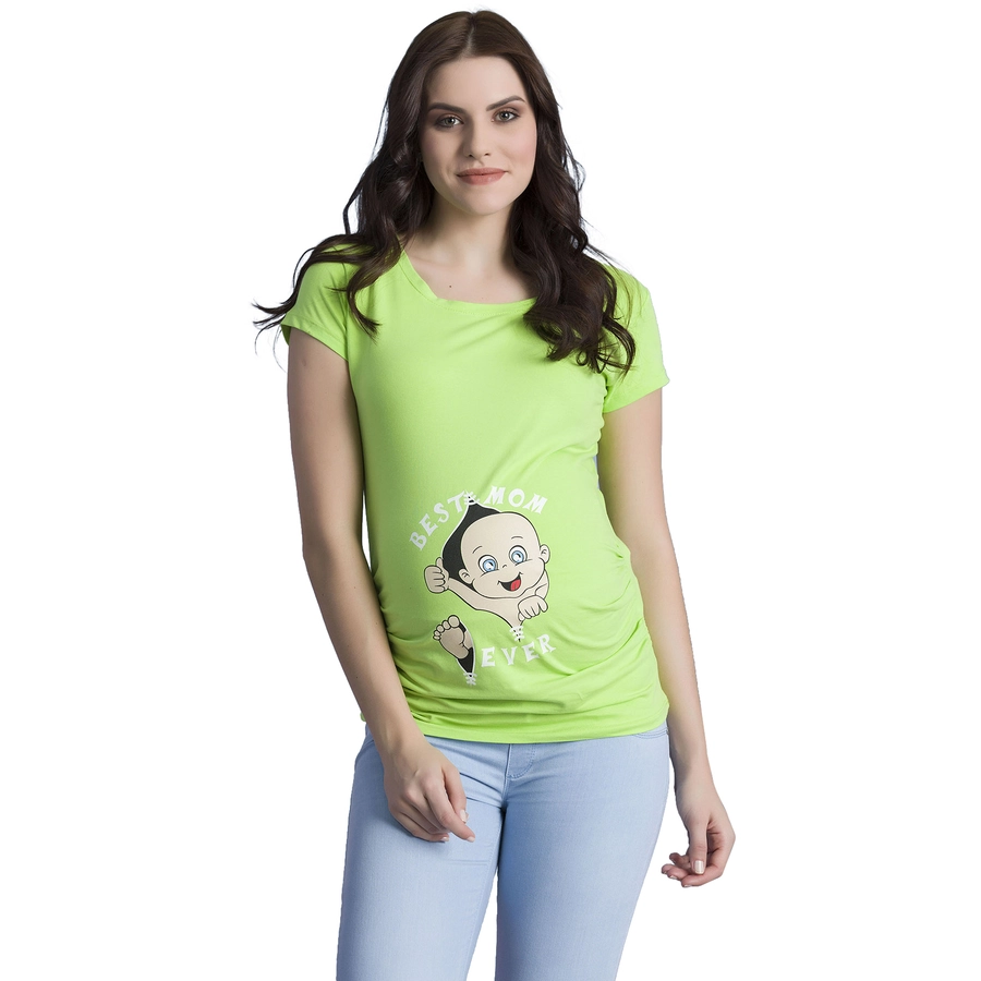 M.M.C. Umstandsshirt Best Mom Ever mit Motiv Hellgrün