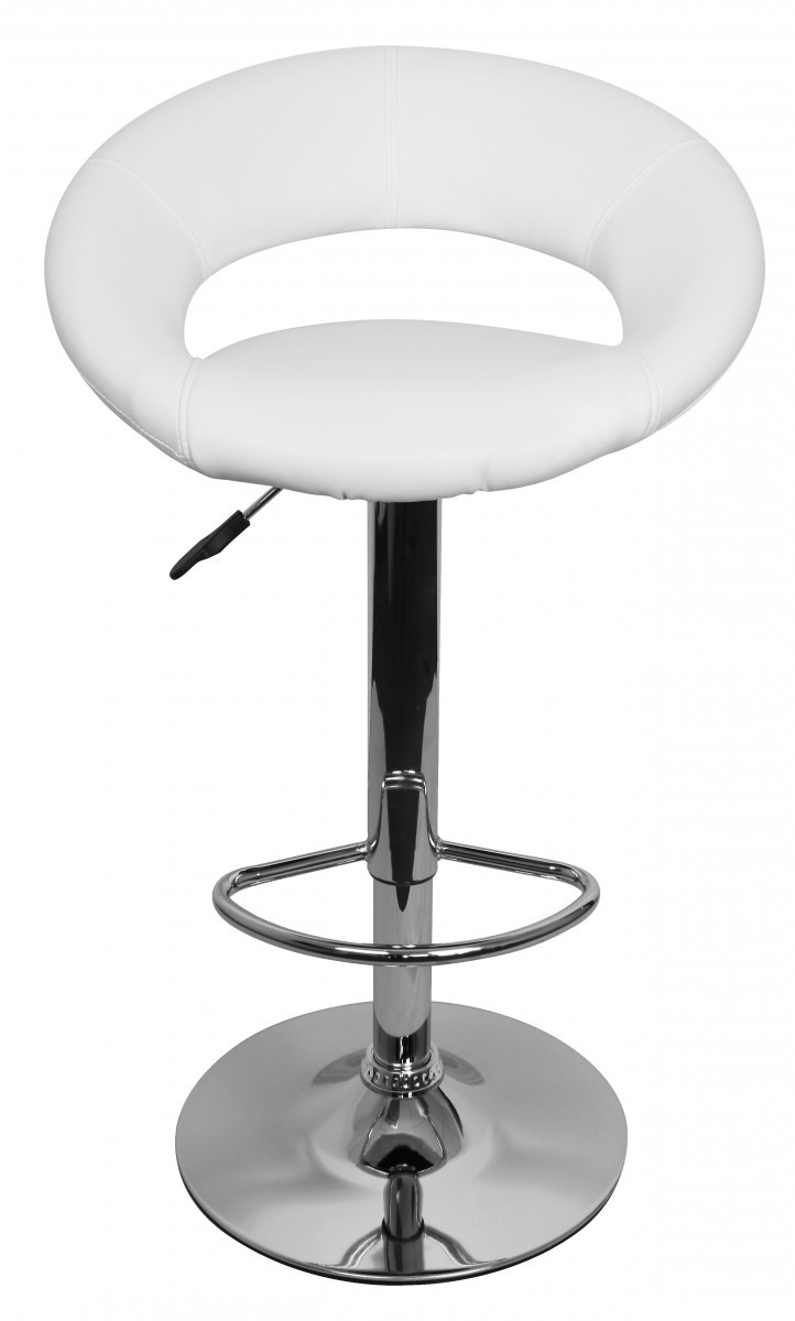 Barhocker KRETA - weiß - Lederoptik