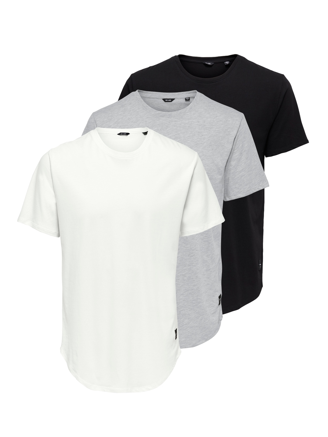 ONLY & SONS Rundhalsshirt »ONSMATT LONGY SS TEE 3-PACK« Packung, 3 Stk. tlg.