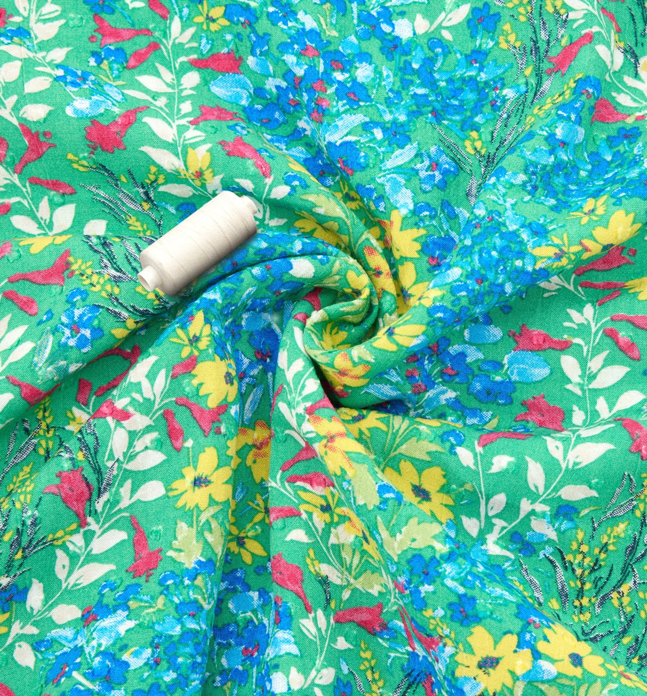 Coupon de 2 m viscose imprimée - Imprimé vert